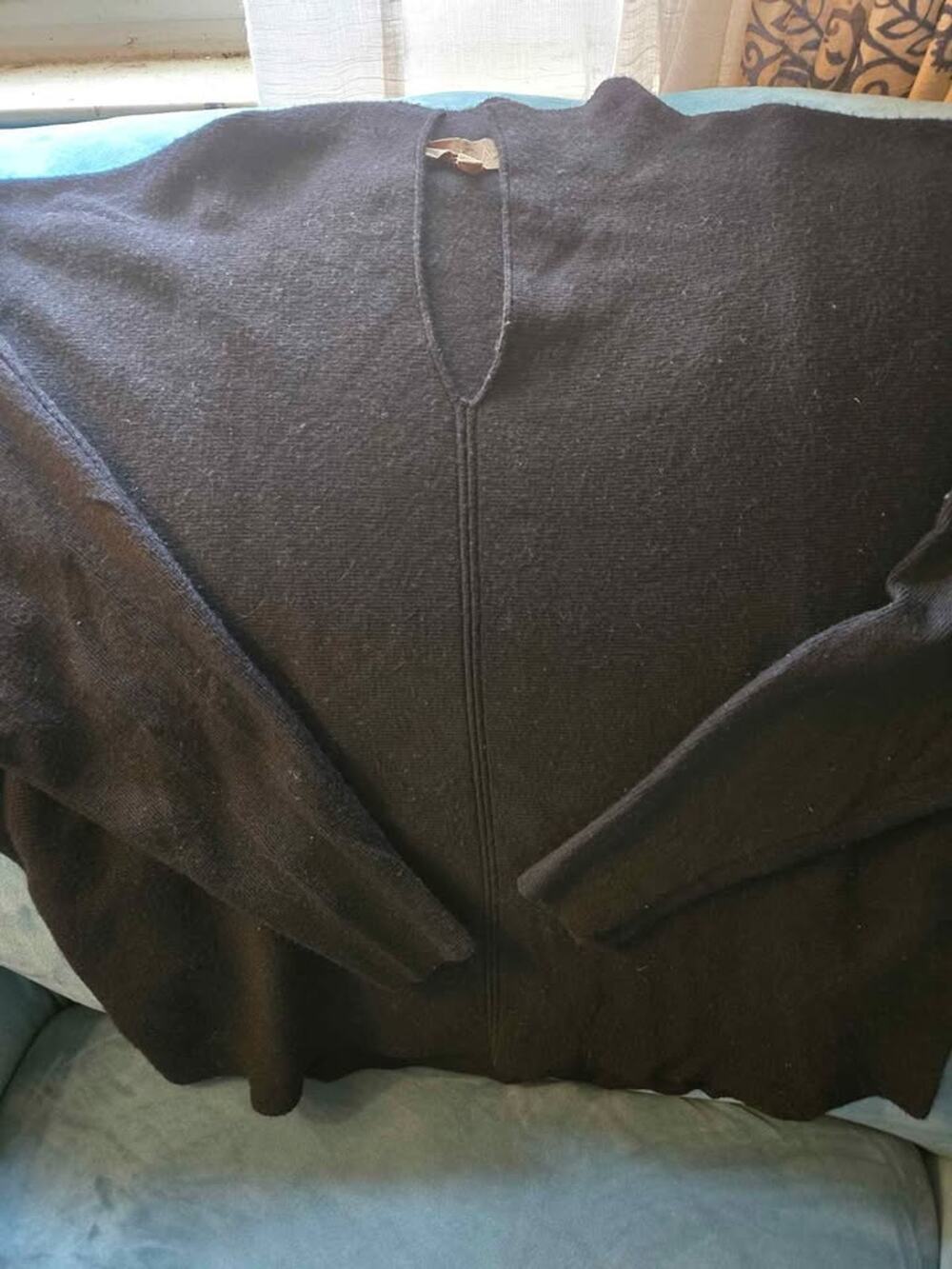MILA Black Rayon blendV-Neck Sweater Size S